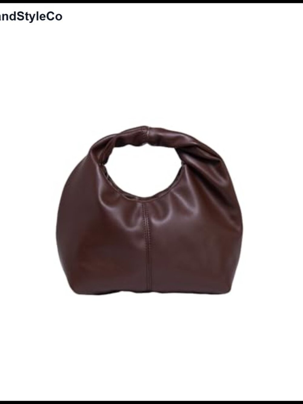 Ruched Faux Leather Dumpling Pouch Mini Clutch Purse Pleated Handbag